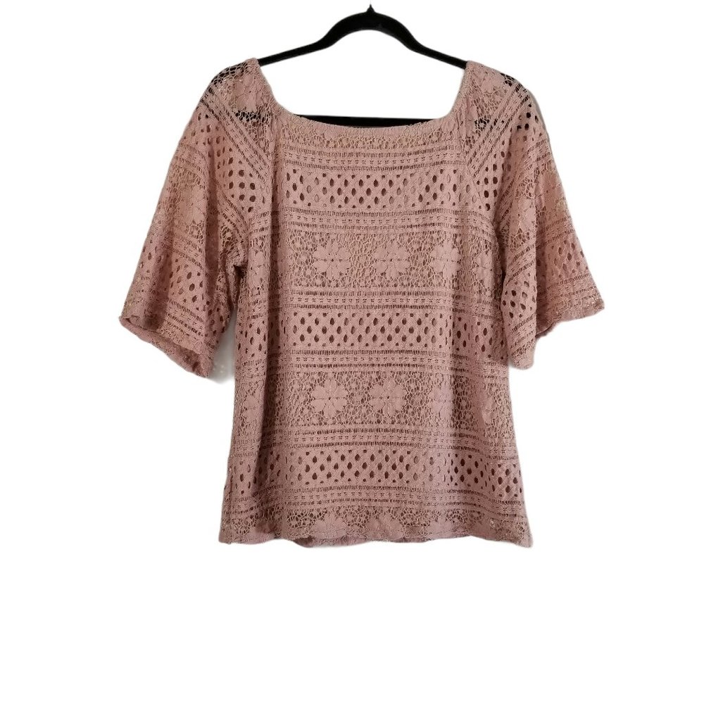Adrianna Papell Lace Blush Top
